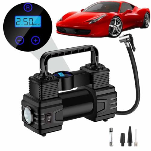 Compressore Aria Portatile Auto 12 Volt,Gonfiatore Digitale Per Pneumatici,Pompa Per Pneumatici Per Auto,Manometro Digitale,Con Luce Led,Pompa Ad Aria Per Bicicletta,Auto,Ballone,Moto (numero)