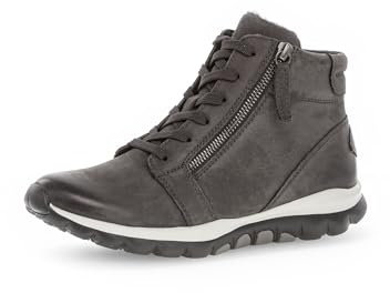 Gabor Damen Schnürstiefeletten, Frauen Stiefeletten,schnürboots,Winterstiefeletten,Winterschuhe,warm,gefüttert,Dark-Grey (Mel.),37 EU / 4 UK