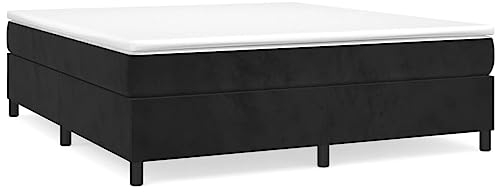 QZZCED Hotelbetten Tagesbett Luxus-Betten Schlafzimmer-Betten Boxspringbett Schwarz 160x200 cm Samt für Schlafzimmer, Hotels, Wohnungen