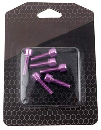 Lybunair 6 Stück Vorbauschrauben, M5 x 18 mm, Premium-Lenkervorbauschrauben aus Ti-Legierung für MTB-Vorbau (Lila)