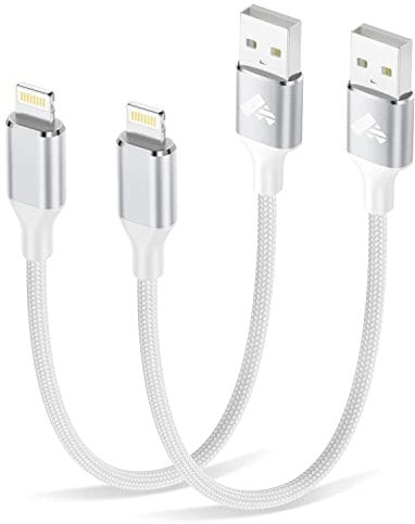 Aioneus iPhone Charger Cable 2Pack 50CM iPhone Charging Cable MFi Certified USB Lightning Cable Nylon iPhone Cable Short iPhone Charger Lead for iPhone 14 13 12 11 Pro Max XS XR X 8 7 6 Plus 5 SE