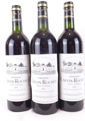 lot de 3 bouteilles saint-estèphe château lafon-rochet grand cru classé rouge 1978 - bordeaux