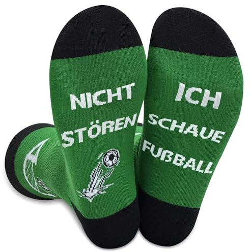Pcuntslo Lustige Geschenke Fussball Lustige Socken Herren 43-46 NICHT STÖREN ICH SCHAUE FUßBALL Weihnachten Geschenke (DE/NL/SE/PL, Numerisch, 43, 46, Regular, Regular, Grün)