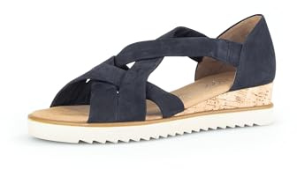 Gabor Damen Keilsandalen, Frauen Sandalen,offene Schuhe,Strandschuhe,Keilsandaletten,Keilabsatz,Wedge-Heel,hoch,Blue (Kork),35 EU / 2.5 UK