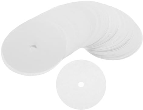 QUARKZMAN Kaffeefilterpapiere, Kaffeefilter, Einweg-Rundpapier mit Loch 3,74 Zoll Außendurchmesser für Espressomaschine, Café, Büro, Zuhause, Packung mit 200, Weiß