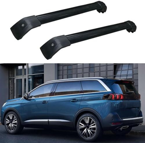 CaoYH Dachgepäckträger Dachträger Kompatibel Für Peugeot 5008 II 2018 2019 2020+ Transport Einer Dachbox Fahrradträger Aluminium Dachträger Relingträger