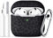 Ouwegaga Fiore Inciso Cover Compatibile con AirPods 4 Custodia, Silicone Protettiva Custodia Compatibile con AirPods 4 Generazione Case, LED Visibile, con Moschettone&Kit di Pulizia, Leopardo Nero