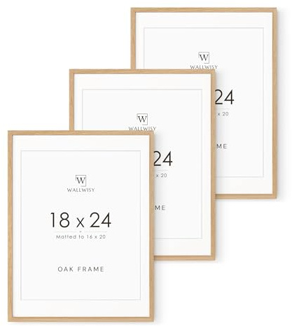 wallwisy 45,7 x 61 cm Posterrahmen, 45,7 x 61 cm, massives Eichenholz, mattiert auf 40,6 x 50,8 cm