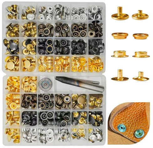 SUNAROC 160 Sätze Druckknöpfe 15mm Kombi-Set – 80 Standard für dünne Stoffe + 80 Verstärkt für dickes Leder – Inkl. Spezial-Werkzeug für Jeans, Jacken & Taschen