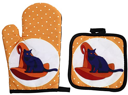 Amosfun 1 Jeu De Cuisine Halloween De Accessoires De Friteuse à Air Isolants pour Micro-Ondes Four Micro Mini- De Four Mini-Micro- Coton Isolant Orange