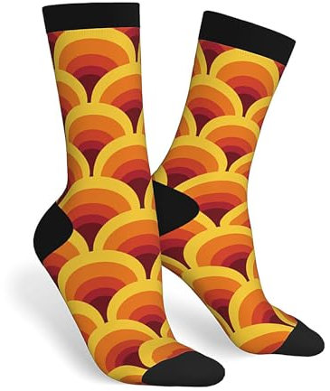 Business Socken Geometrisch Vintage Retro 60Er 70Er Socks Antibakterielle Arbeitssocken Rutschfest Alltagssocken Für Laufe Fußball Den Alltag