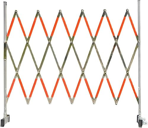 XAoSCd Einziehbarer Zaun Aus Edelstahl, Mobiles Zauntor Mit Rädern, Zusammenklappbares Scherentor Für Tragbares Schulkrankenhauslager (Silber 6 M)