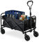 Relaxdays Bollerwagen, faltbar, 100 kg, Teleskopgriff, Gummireifen, Transportwagen Einkauf, Camping, Strand, schwarz