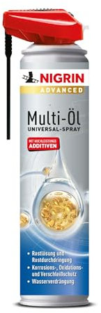 NIGRIN Advanced Multi-Öl, Multifunktionsöl, herausragende Schmierwirkung und Kriecheigenschaft, Verschleiß- und Korrosionsschutz, reinigt Kuststoff und Metall, 400 ml