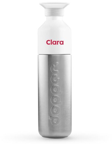 Dopper Personalisierte Steel Trinkflasche - BPA freie Wasserflasche, 90% recycelter 18/8 Edelstahl, Auslaufsicher - Sportflasche für Sport, Outdoor & Büro (Steel, 490ml)