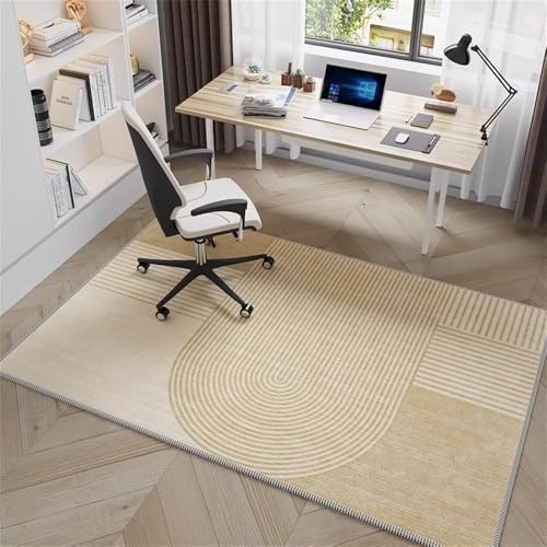 Rutschfeste Bürostuhlmatte für Teppich- und Hartholzböden, 120 x 120 cm, Gaming-Schreibtischschutz, Mehrzweck-Rollstuhlmatte für Studium und Arbeit, Camel