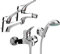 Yellowshop - Set Miscelatori Rubinetteria Bagno Lavabo Bidet Esterno Vasca Con Doccia Modello Ariel Completo Con Flex Inox Piletta Sanitari Rubinetto