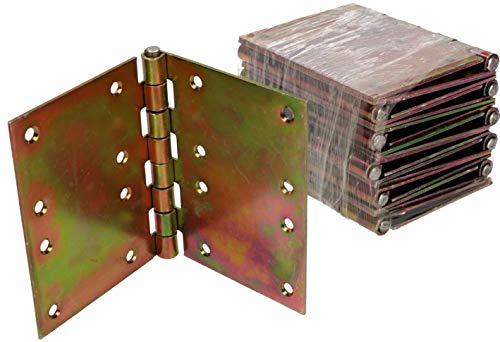 KOTARBAU® 10 Stück Türscharniere Gerollt Verzinkt Gelb Kantige Scharniere Möbelband Türband Kistenband Schatullen Schrankscharniere 100 mm x 152 mm