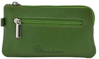 CONTE MASSIMO Portachiavi Per Uomo e Donna, Vera Pelle, 2 Tasche con Cerniera e Ganci, Con Scatola Regalo