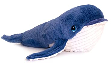 Keel Toys Keeleco SE6178 Plüschtier Wal, ca. 25 cm, aus recycelten Materialien, Augen aufgestickt aus Baumwolle