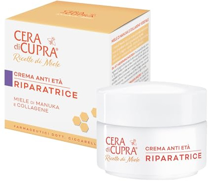 Cera di Cupra, Crema Anti Età Riparatrice, Formula Avanzata che Aiuta a Combattere e Ridurre le Rughe e la Perdita di Compattezza, Made in Italy, Dermatologicamente Testata, 50 ml