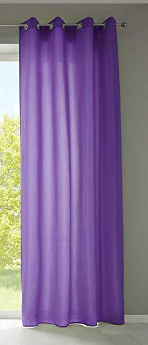 Gardinenbox 1er Set Vorhänge Schal Ösen »Berlin« HxB 245x140 cm Lila Blickdicht Microsatin Lichtdurchlässig Uni Matt, 20405N