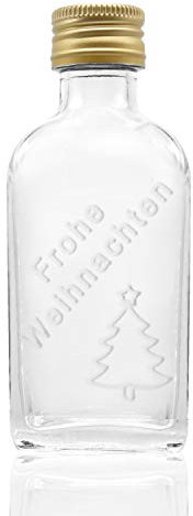 Stölzle Lausitz Piccole bottiglie di liquore da riempire Natale 40 ml – 40 pezzi/piccole bombole di gas da riempire/piccole bottiglie da riempire con tappo a vite/bottiglie da riempire