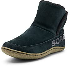 Sorel NAKISKA BOOTIE Hausschuhe Stiefel für Damen, Schwarz (Black x Sage), 40.5 EU
