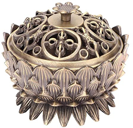 Lotus Brûleur D'encens, Mini Porte-Encens Brûleur D'encens Vintage Reflux Cône De Bronze Brûleur D'encens Charbon Porte-Cône D'encens Bton Bobine D'encens - 7x5cm