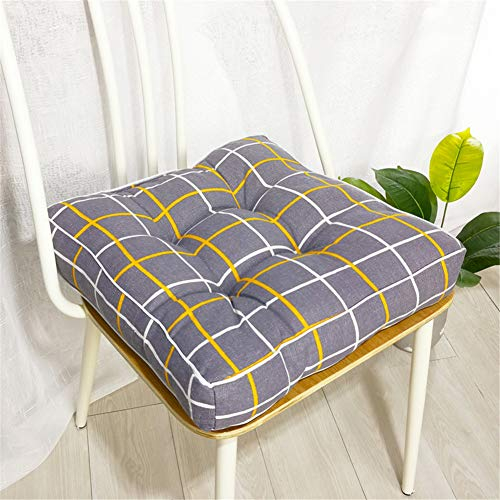 Treer Stuhlkissen Bequeme 10cm Polsterauflage Auflage für Stühle Bänke in Haus und Garten Sitzkissen Sitzauflage Gartenkissen Bequeme Sitzpolster (Gelb,45x45x10cm)