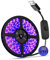 UV-Lichtleiste USB-Schalter LED Schwarzlichtleiste 390nm-400nm 6.56FT/2M SMD 3528 120LEDs IP65 Wasserdicht Superhell LED Streifen Lichter für fluoreszierende Tanzparty Körperfarbe Bühnenbeleuchtung