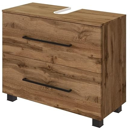 Waschbeckenunterschrank Dusan, 70 cm, 1 Schublade & 1 Tür – Eiche Wotan