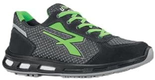 U-POWER Red Pro® Nate, Sicherheitsschuhe, leicht und bequem, extrem atmungsaktives Nylon, Pannenschutz, Infinergy-Einsatz, mit Aluminium-Zehenkappen - Grey Green 36