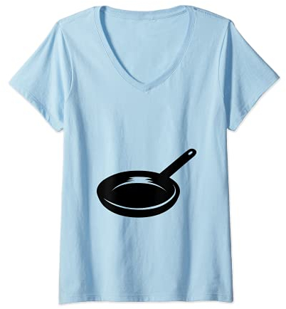 Womens Frying Pan Costume V-Neck T-Shirt