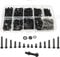 WeqeYent 600 Pcs M3 Cross Pan Head Screws Nuts Bolts Washers Assortment Set, Carbon Steel Button Head Machine Screws and Nuts with Lock Flat Washers Kit(Black)