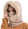 Ele Gens Damen Ski Radfahren Mütze Schal Balaclava Sturmhaube Schalmütze Schlupfmütze Warm Gefüttert Skimaske Wintermütze (Beige)