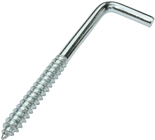 AERZETIX - C58017 - Juego de 25 Escarpias para atornillar en forma de L Ø5x60mm - gancho con tornillo autorroscante - en acero galvanizado - color plata