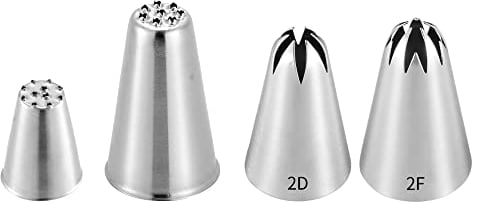 Piping Tips, Grass Icing Piping Nozzles, 4pcs Stainless Steel Cake Decorating Tools Kit for Cupcakes and Baking