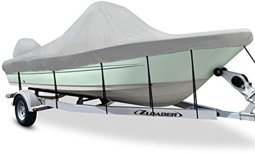 Fuprosico Cubierta de barco 900D mejorada para consola central de 20 a 22 pies, cubierta de barco impermeable resistente para consola central, barco, 20 pies, 22 pies, lona de grado marino, gris