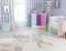 Livabliss Rentier Kinderteppich - Cartoon 80x150 cm, Tier Kinderzimmer oder Babyzimmer, Krabbelteppich oder Spielteppich - Baby für Jungen & Mädchen, Elfenbein und Blau