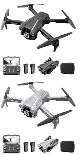 Bundle of Drohne mit Kamera 4K, Faltbar RC Drohne RC Quadrocopter mit 1080P HD Dual Kamera, FPV Übertragung, 2 Batterien, Gestensteuerung, Höhenhaltung, One Key Start/Landen 3D Flips für Anfänger (Sch