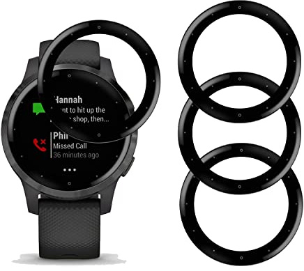 YIFNTANG [4 Stück Displayschutzfolie für Garmin Vivoactive 4s Smartwatch,Anti-Kratzen,3D Gewölbt Volle Abdeckung, HD Klar,Kompatibel mit Garmin Vivoactive 4s