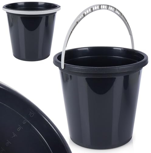 Eimer Putzeimer Kunststoff-Eimer Plastikeimer schwarz 10 L