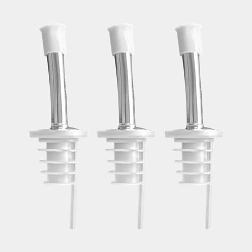 Beccuccio per liquori e olio in acciaio inox con guarnizione in gomma bianca, 2 cm, antigoccia, ideale per liquori, olio, aceto, vino – bar, accessori per bottiglie, dispenser olio, dosatore per