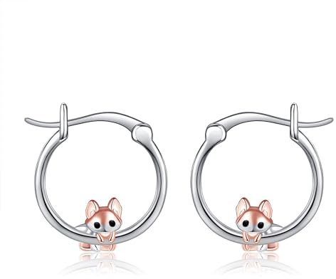 Fuchs Ohrringe S925 Sterling Silver Foxs Hoop Ohrring niedliche Fuchs Schmuck Geschenke für Frauen Mädchen Fuchs Liebhaber