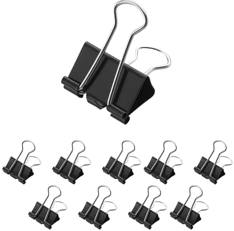 Westcott Lot de 12 pinces pliantes 25 mm noires | Lot de 12 pinces en métal pour documents | Pinces à papier stables et réutilisables | Pinces de 25 mm pour bureau et maison | E-10712 00