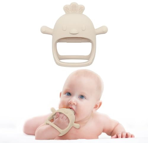 Anneau de dentition pour bébé - Aide à la dentition - Jouet et gant de dentition pour les tout-petits dès 0, 3, 6, 9, 12 mois - Moufles sensorielles
