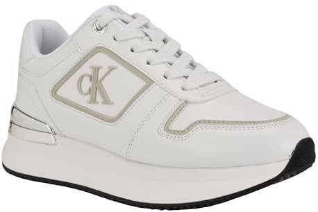 Calvin Klein Damen Vidya Sneaker, Weiß 141, 37.5 EU