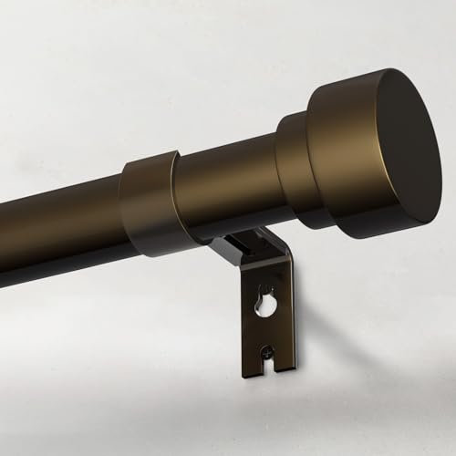 Extra lange Gardinenstangen für Fenster, 81,3 bis 430 cm, 2,5 cm, Bronze, robuste Gardinenstangen für Terrasse, Bauernhaus, Schlafzimmer, Wohnzimmer, verstellbare Gardinenstange aus Metall (A1, Bronze