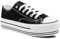 IMTY Womens Platform Canvas Trainers Lace Up Chunky Sole Baseball Sneakers Ladies Flat Low Top Fashion Trainer Pumps (Black, UK Footwear Size System, Adult, Women, Numeric, Medium, 5)